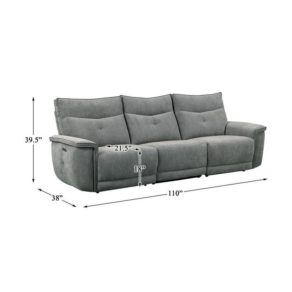 3-Piece Wood & Fabric Sofa in Dark Gray J42423