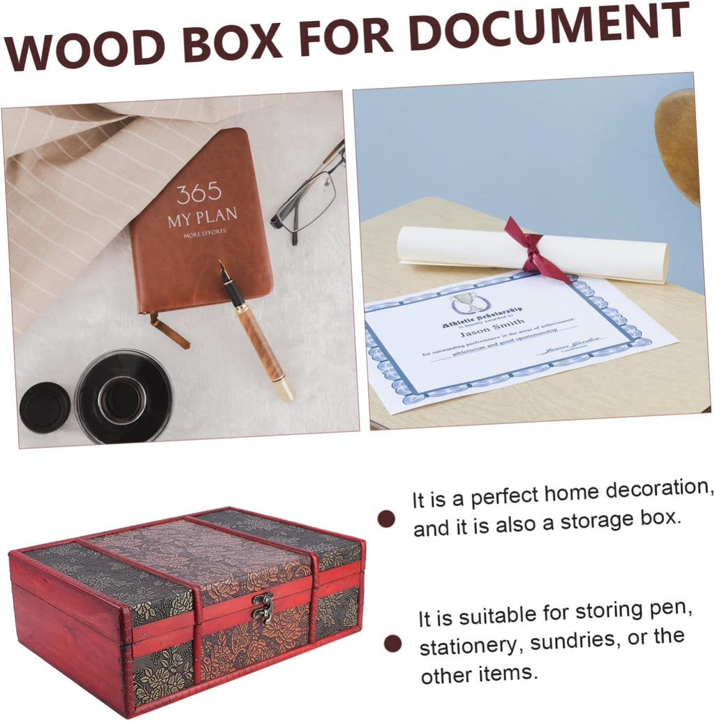 2pcs Wooden Jewelry Storage Case with Lock Ring O40499