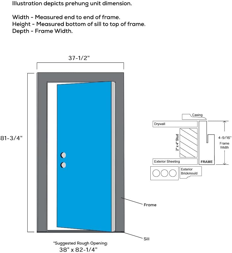 36" x 80" Fiberglass Smooth Primed Frosted Glass Prehung Single Front Door Y985578