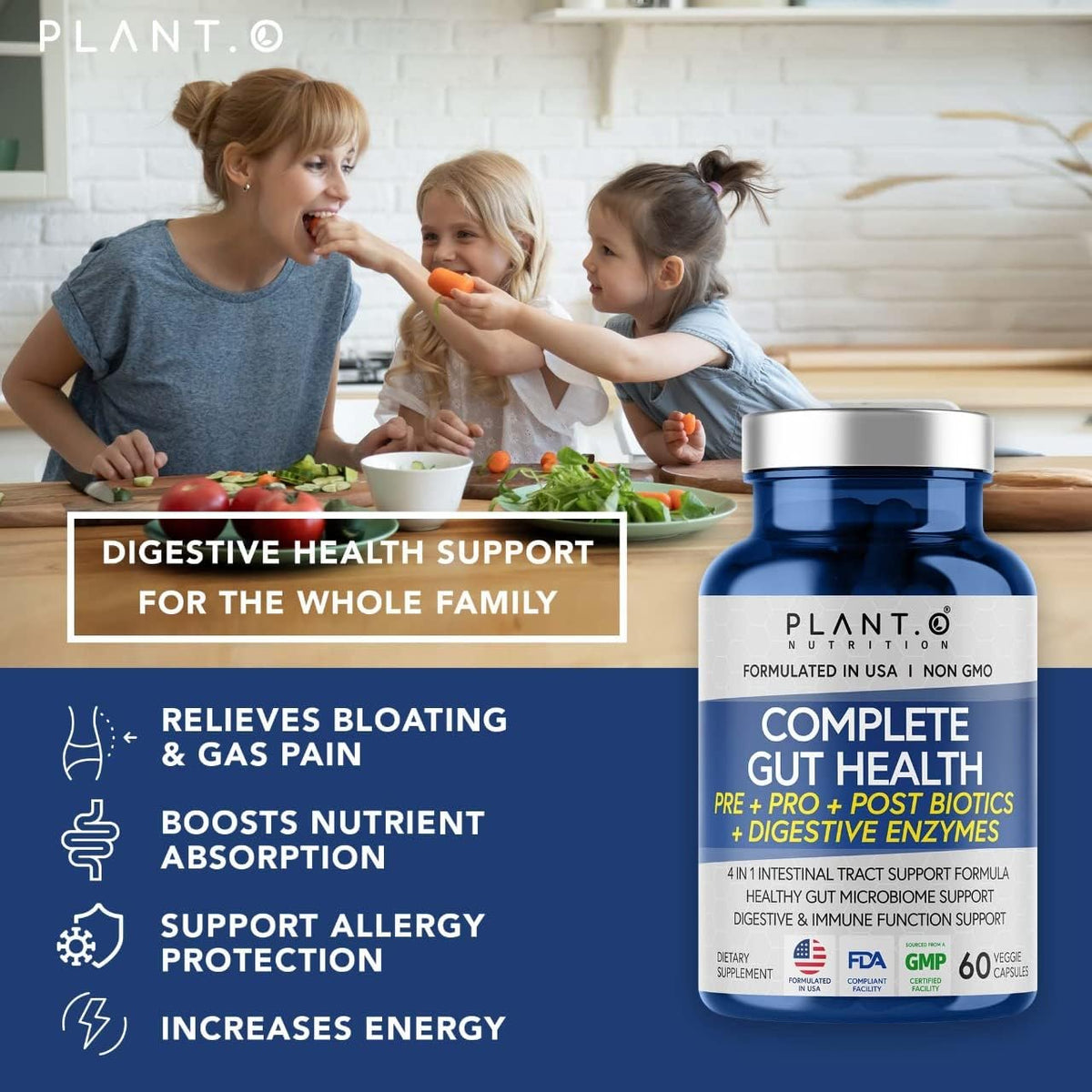 4-in-1 Prebiotic Probiotic & Postbiotic 60 capsules N466