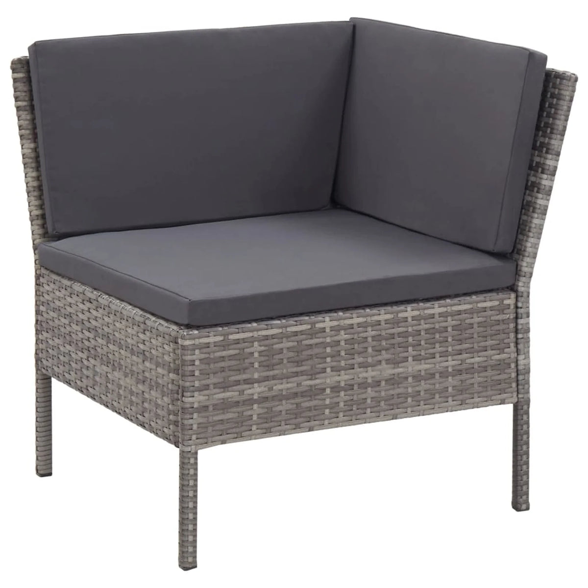 6 Piece Outdoor Conversation Set Gray Poly Rattan Patio Sectional Set M446