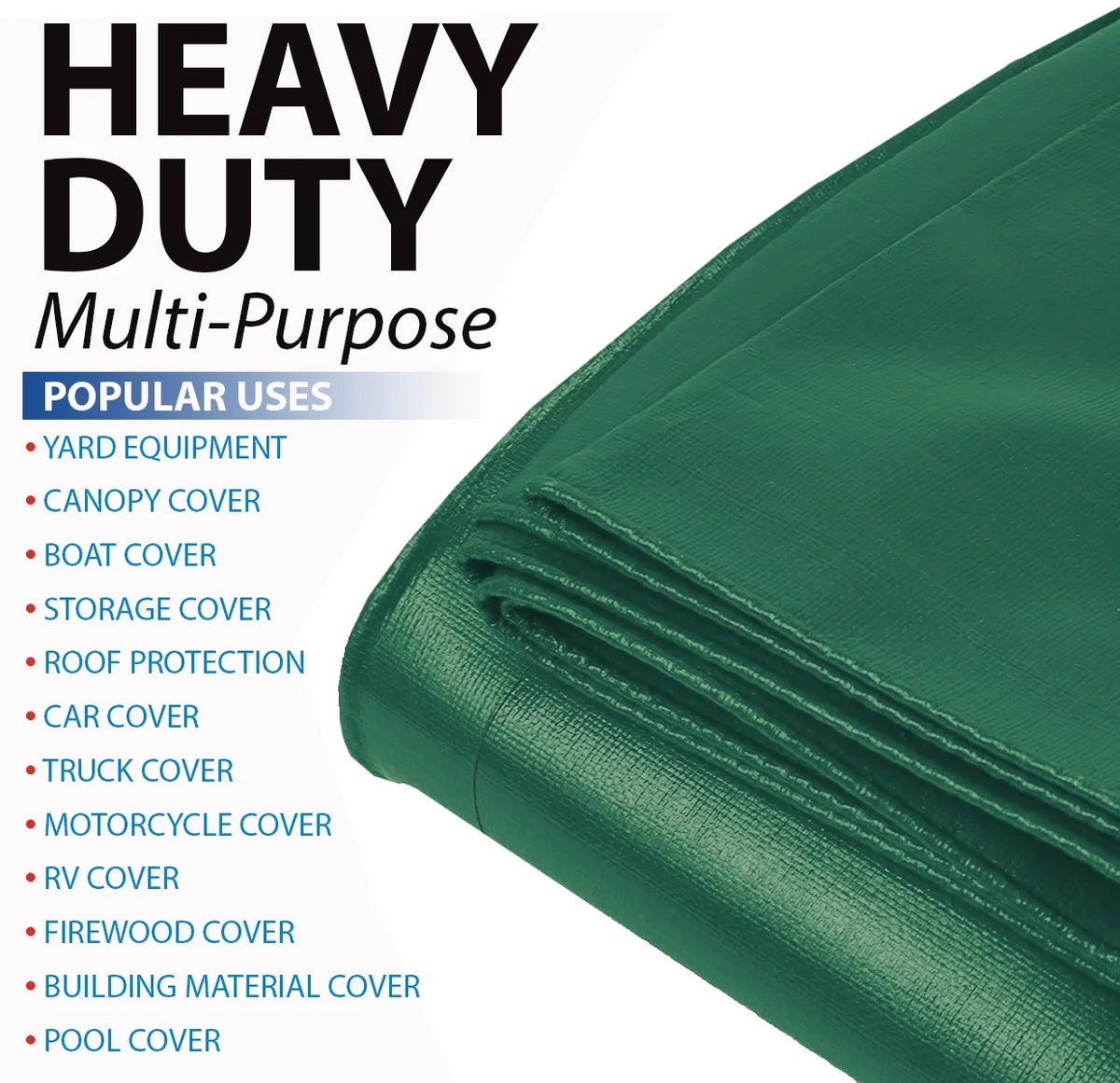 Green/Silver Heavy Duty Polyethylene Tarp, 12’ x 14’, 5 oz. A844