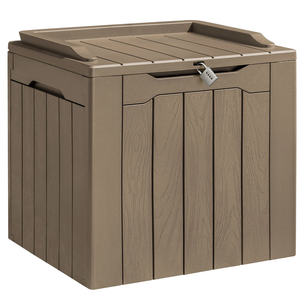 Black Resin Outdoor Deck Box with Seat R942258