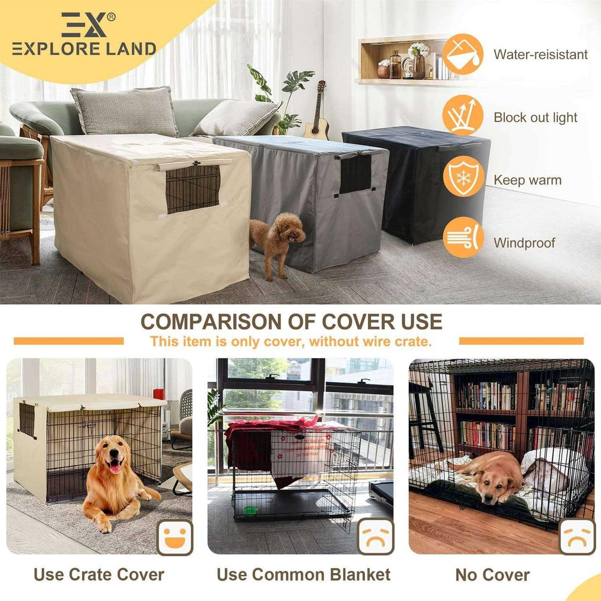 Dog Crate Cover Polyester Pet Kennel Cover L504