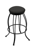 30x22 Swivel Bar Stool with Black Wrinkle Finish and Canter Iron Seat P1277