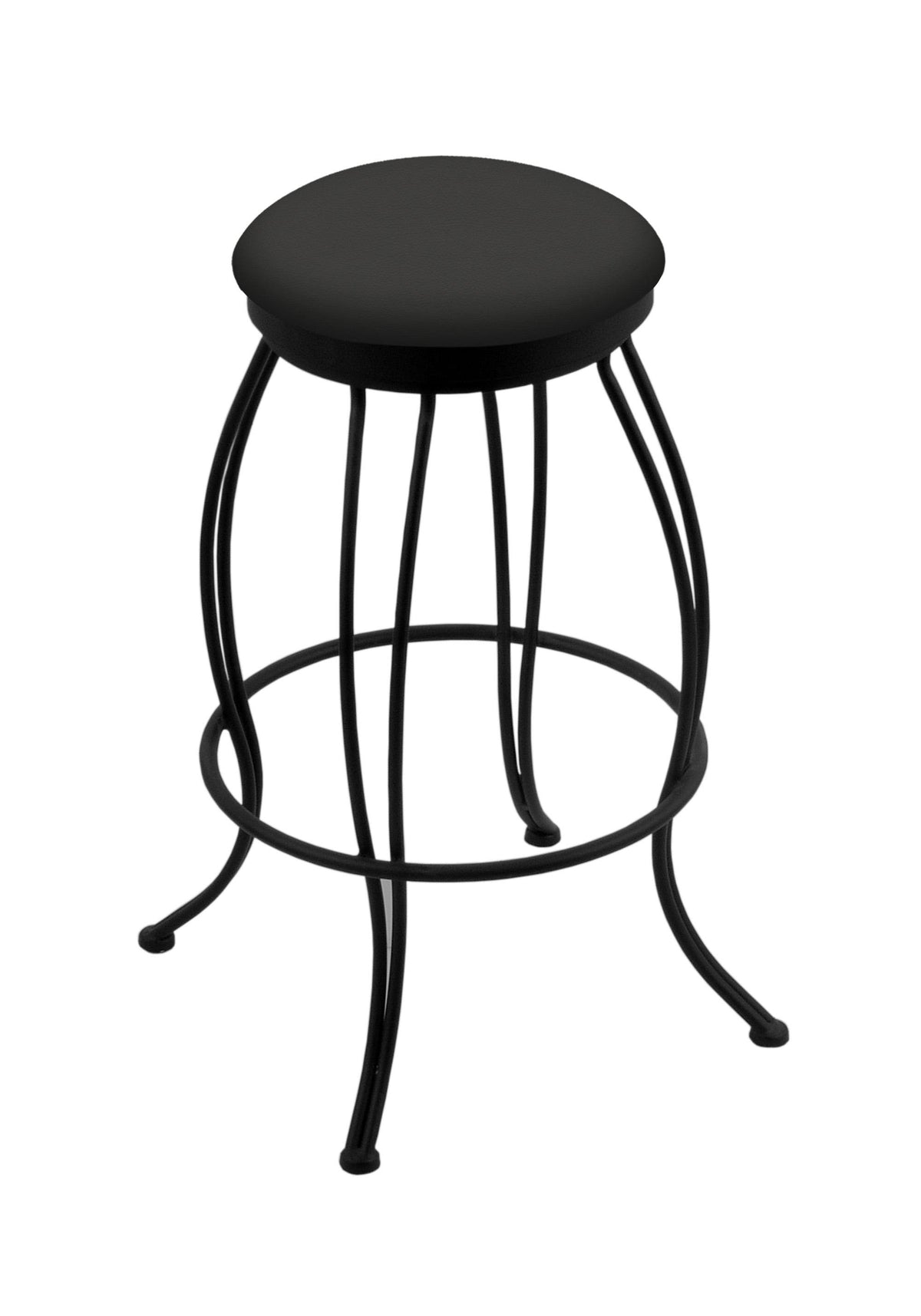 30x22 Swivel Bar Stool with Black Wrinkle Finish and Canter Iron Seat P1277