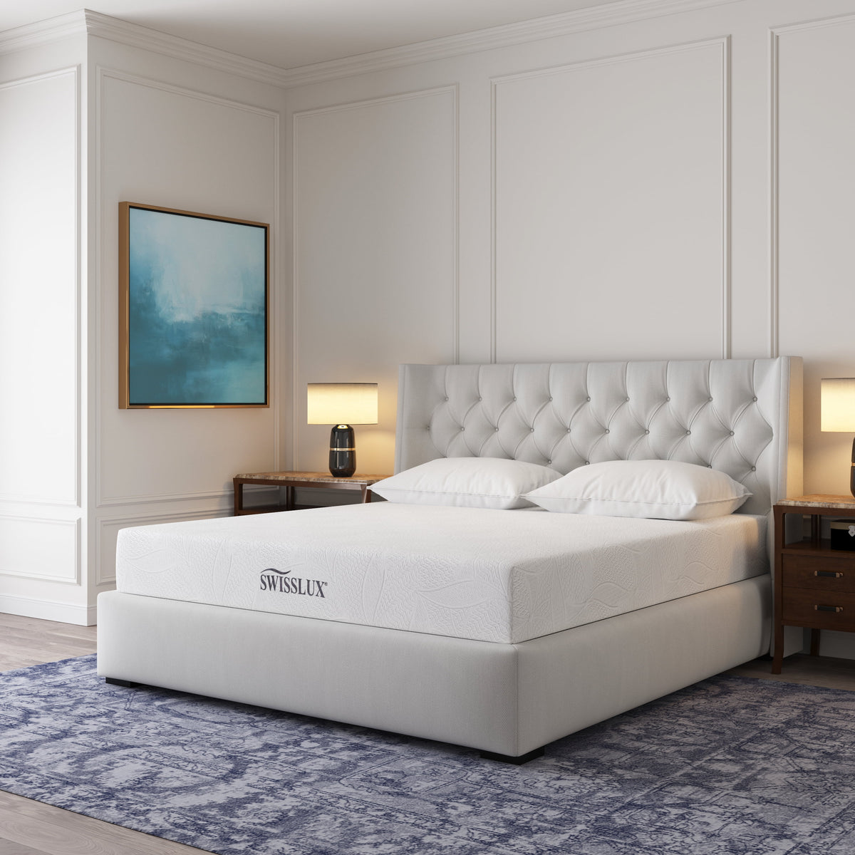 White Full Size 10 Inch Medium Plush Memory Foam Mattress M6837