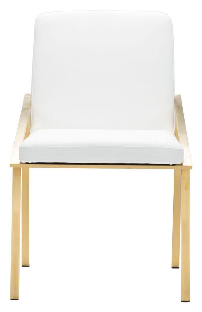 White/Polished Stainless Dining Chair A356