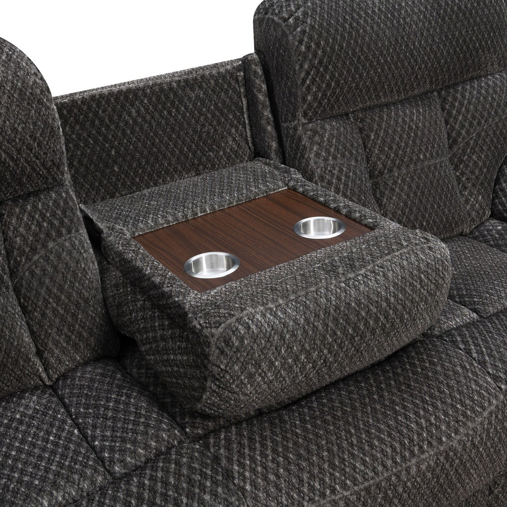 Dark Gray Powered Dual Recliner Sofa S81196