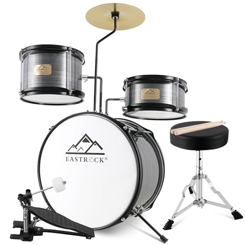 Kids 3 Piece Drum Set with Adjustable Throne, Cymbal, Pedal, Drumsticks U327729
