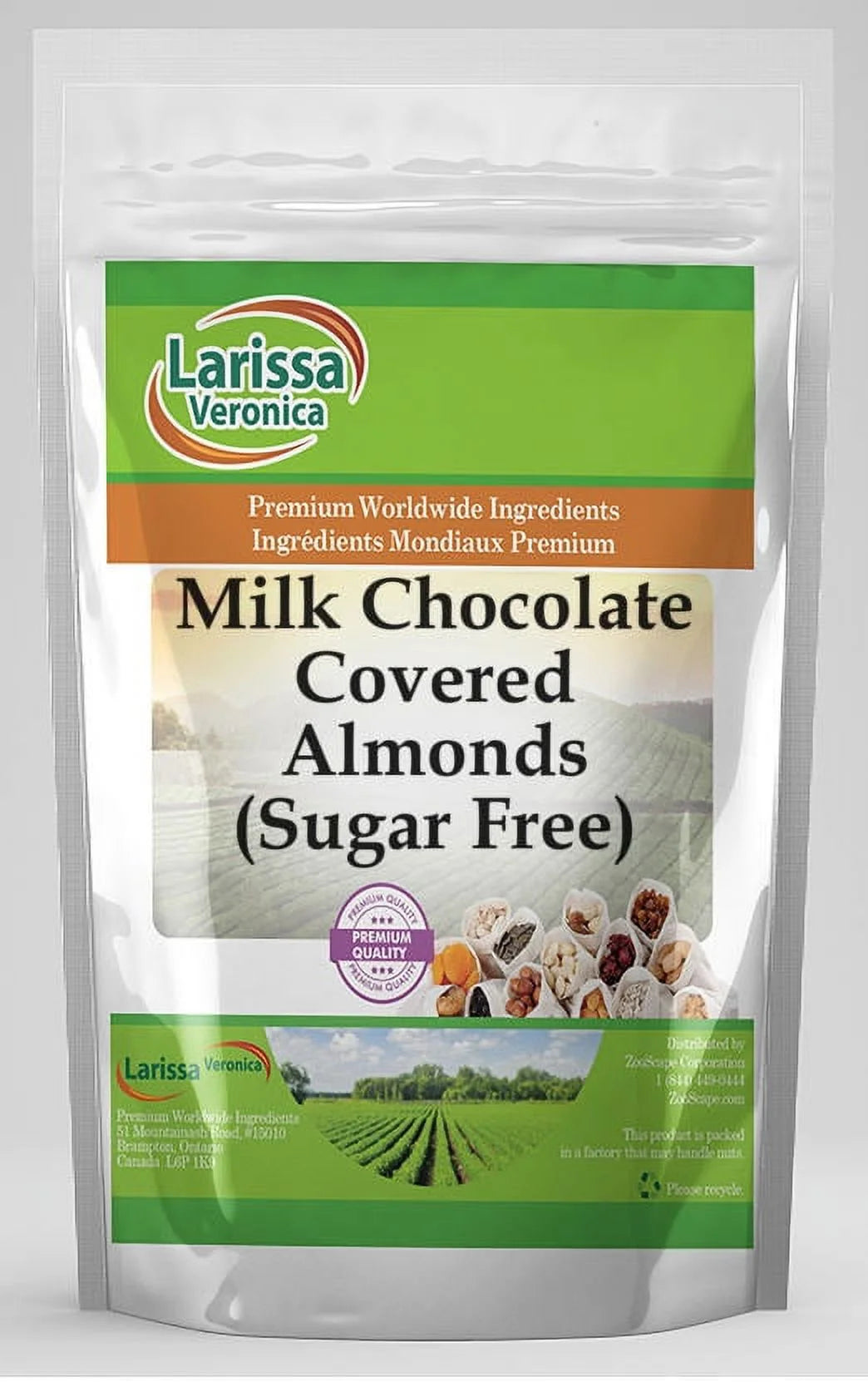 Milk Chocolate Covered Almonds Sugar Free 16 oz 2-Pack G303