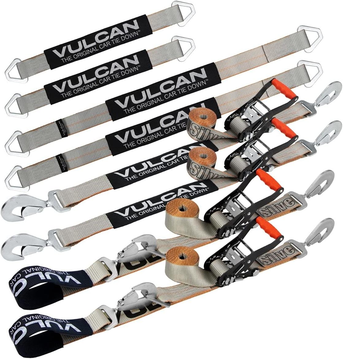 Axle Tie Down Kit with Axle Straps and Snap Hook Ratchet Straps Q749