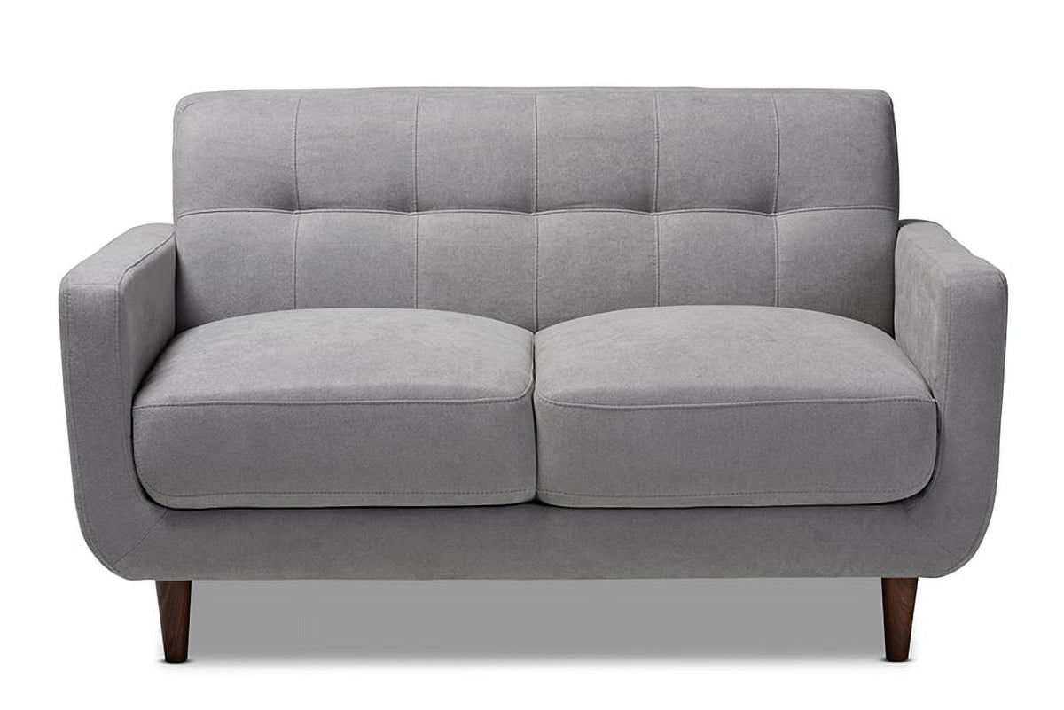 Light Grey Fabric Upholstered Loveseat M26911
