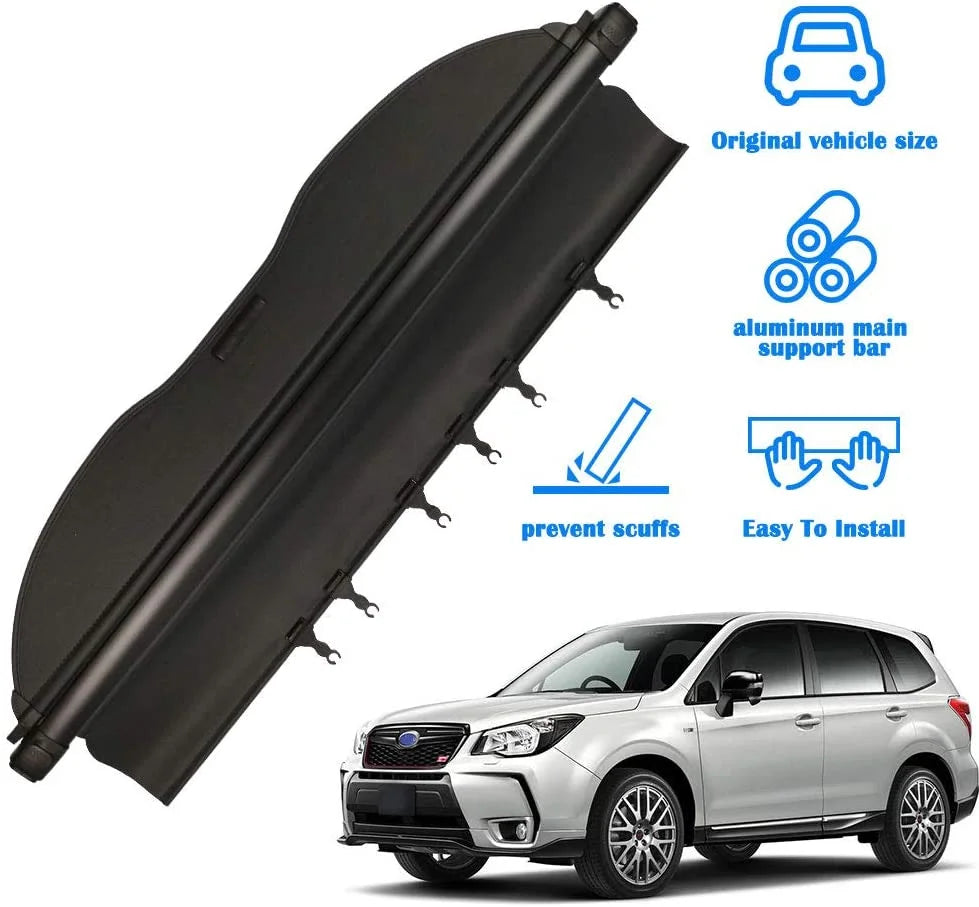 Retractable Cargo Cover for Subaru Forester SUV, Black Rear Trunk Privacy Shade B224