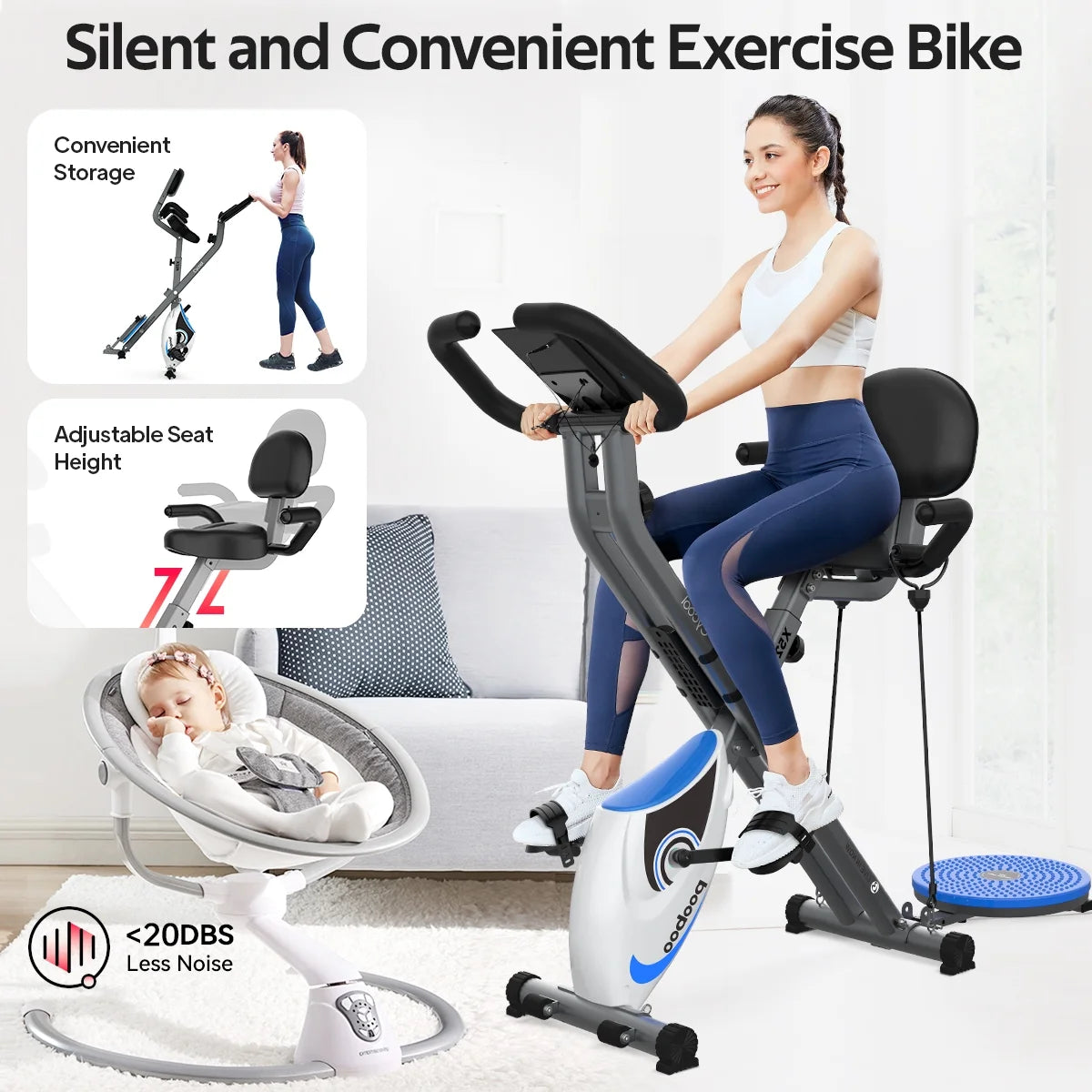 Folding Exercise Bike 300 lbs H966
