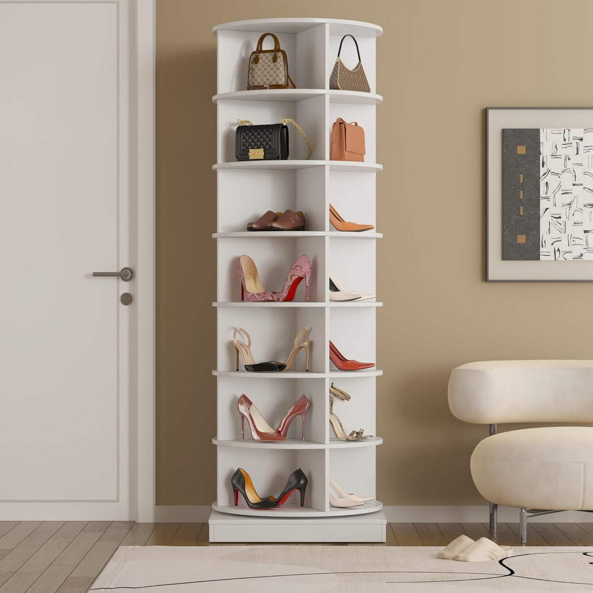 7-Tier Tall Rotating Shoe Rack C561738