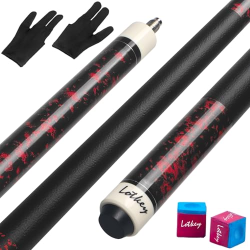 Pool Cue Set of 4, 58'' Canadian Maple, 18-21 oz with Extra 2 Pool Chalks X96017