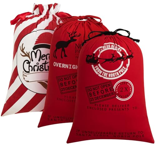 Canvas Santa Sack with Drawstring 2 Pack Z39716
