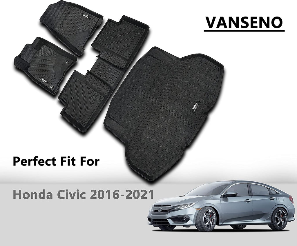Black All-Weather Car Floor Mats & Cargo Trunk Liners Set M495903
