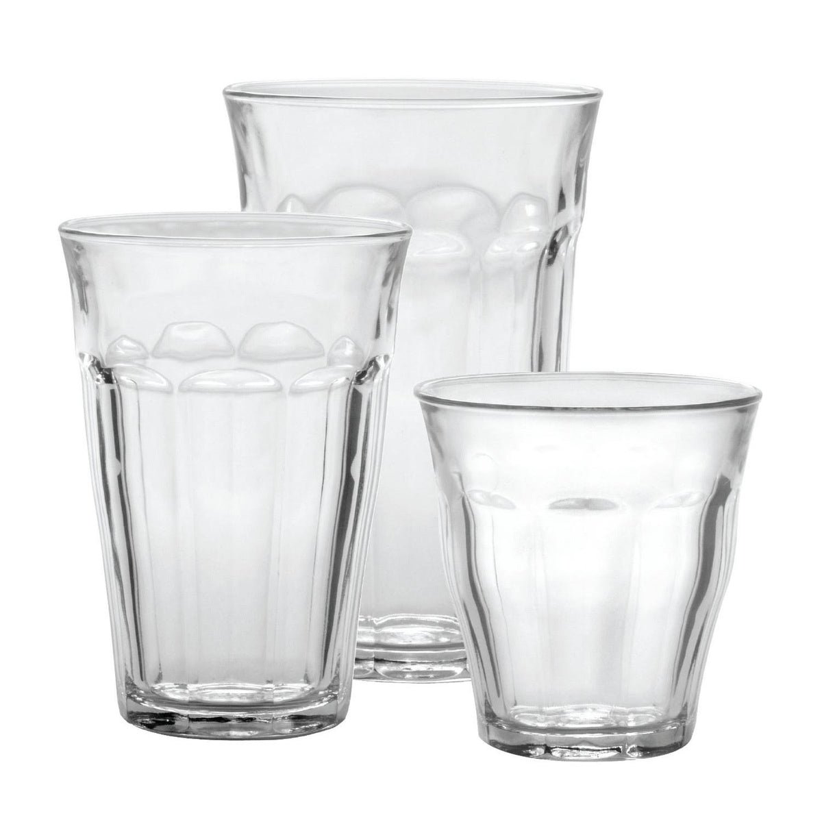 36 Piece Clear Tempered Glass Drinkware and Tumbler W779
