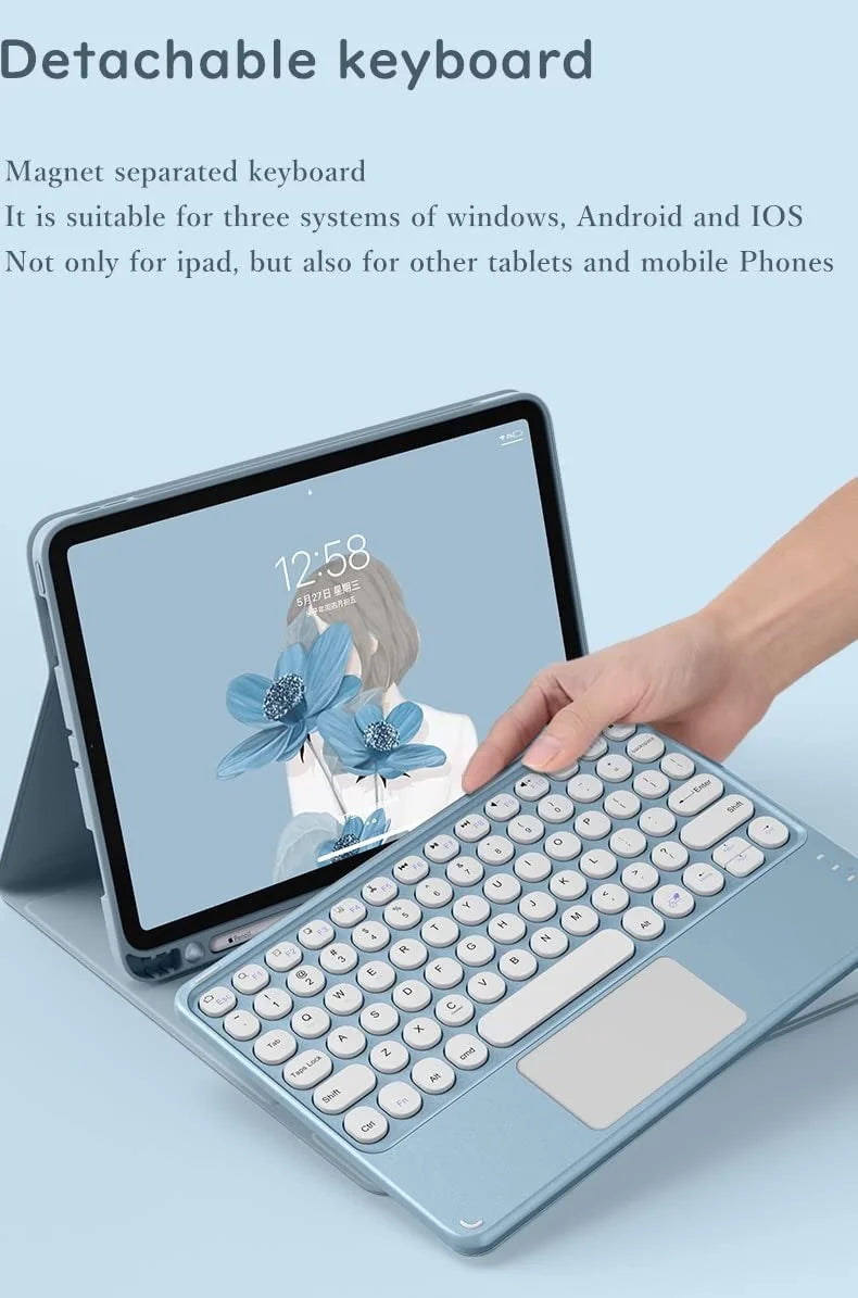 iPad 6th 5th Generation Detachable Bluetooth Keyboard Case with Touchpad G886279