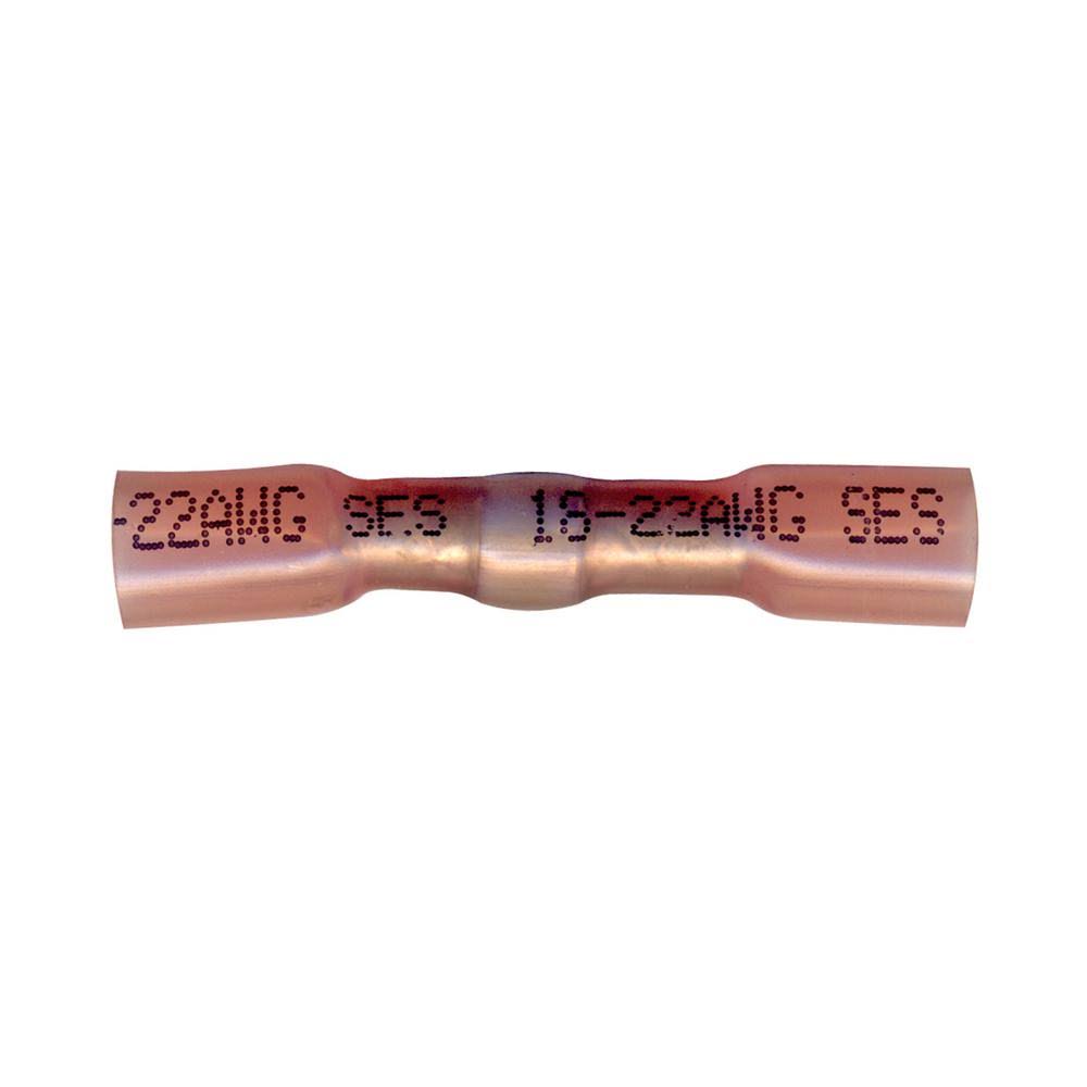 22-18 AWG Heat Shrink Butt Splice Terminal, Red 6/Pkg D741