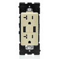USB Charger/Tamper-Resistant Duplex Outlet, 20A-125VAC, Café Latte E215570