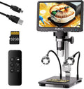 7" HDMI Digital Microscope, 1200X, 1080P, 16MP, IPS Screen, 10 LED Lights Q49704