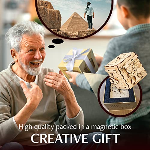 Wooden Puzzle Box with Hidden Compartments D6643
