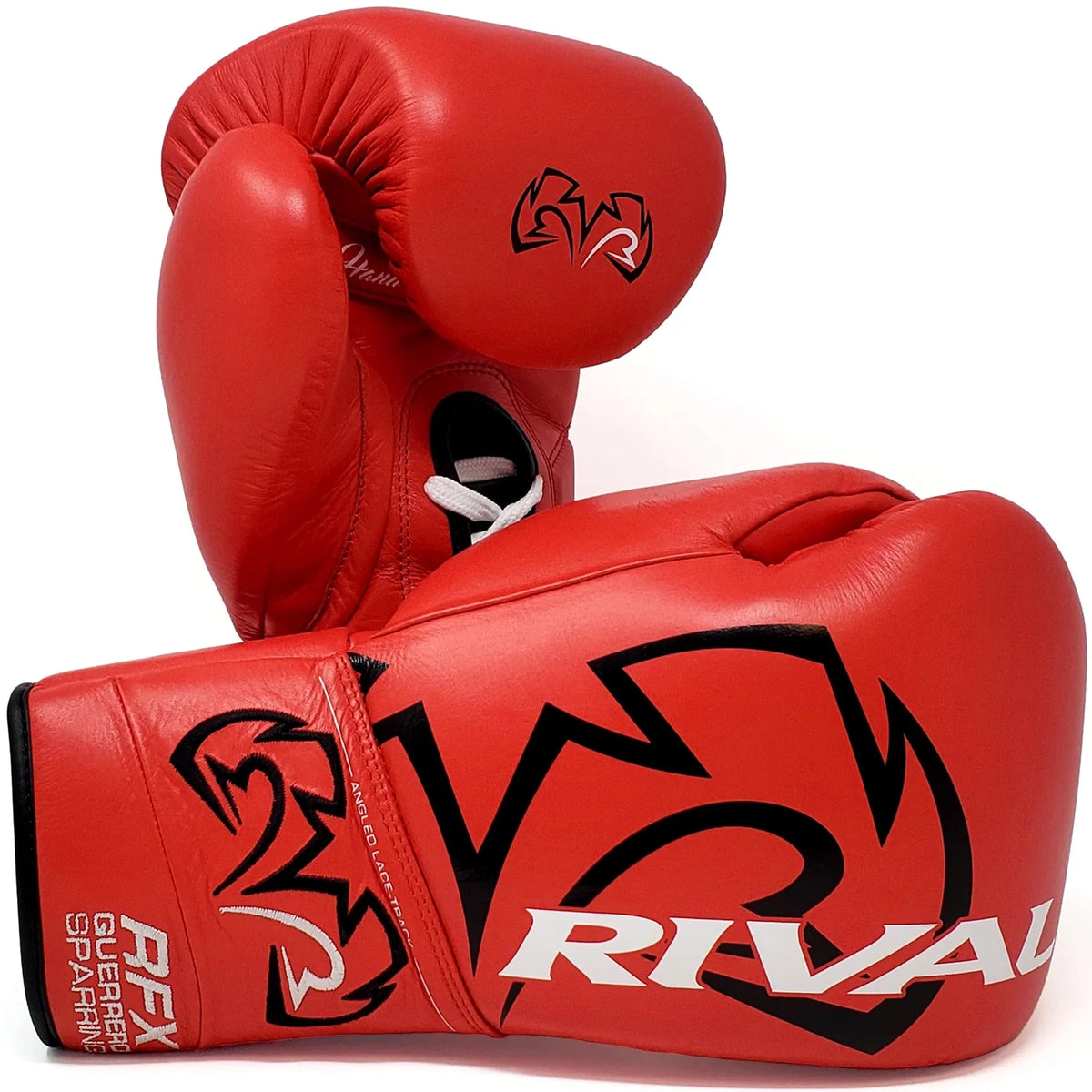 Red 12 oz Lace-Up Sparring Gloves Q4738