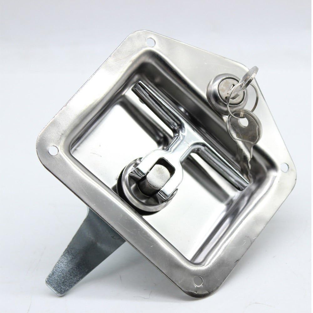 4Pcs T-Handle Lock 304 Stainless Steel Trailer Door Latch with Gasket O80192