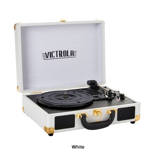 Aqua 3-Speed Bluetooth Suitcase Turntable with Speakers E6539
