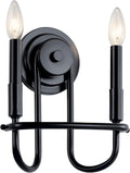 2 Light Brushed Nickel Wall Sconce N2344