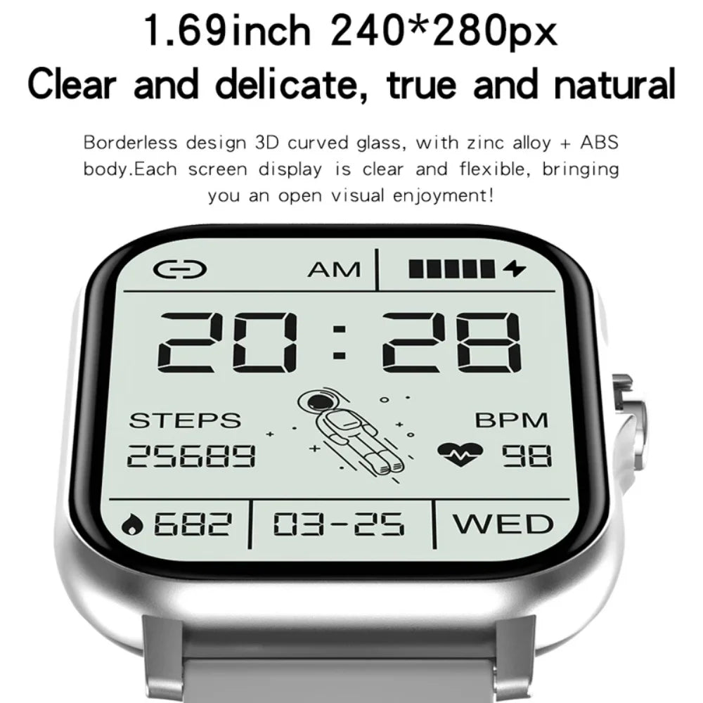 1.69inch Full Touch Screen Smart Watch With Heart Rate Fitness Tracker BT Call G409