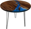 Round Teak Wood Resin Coffee Table B45759
