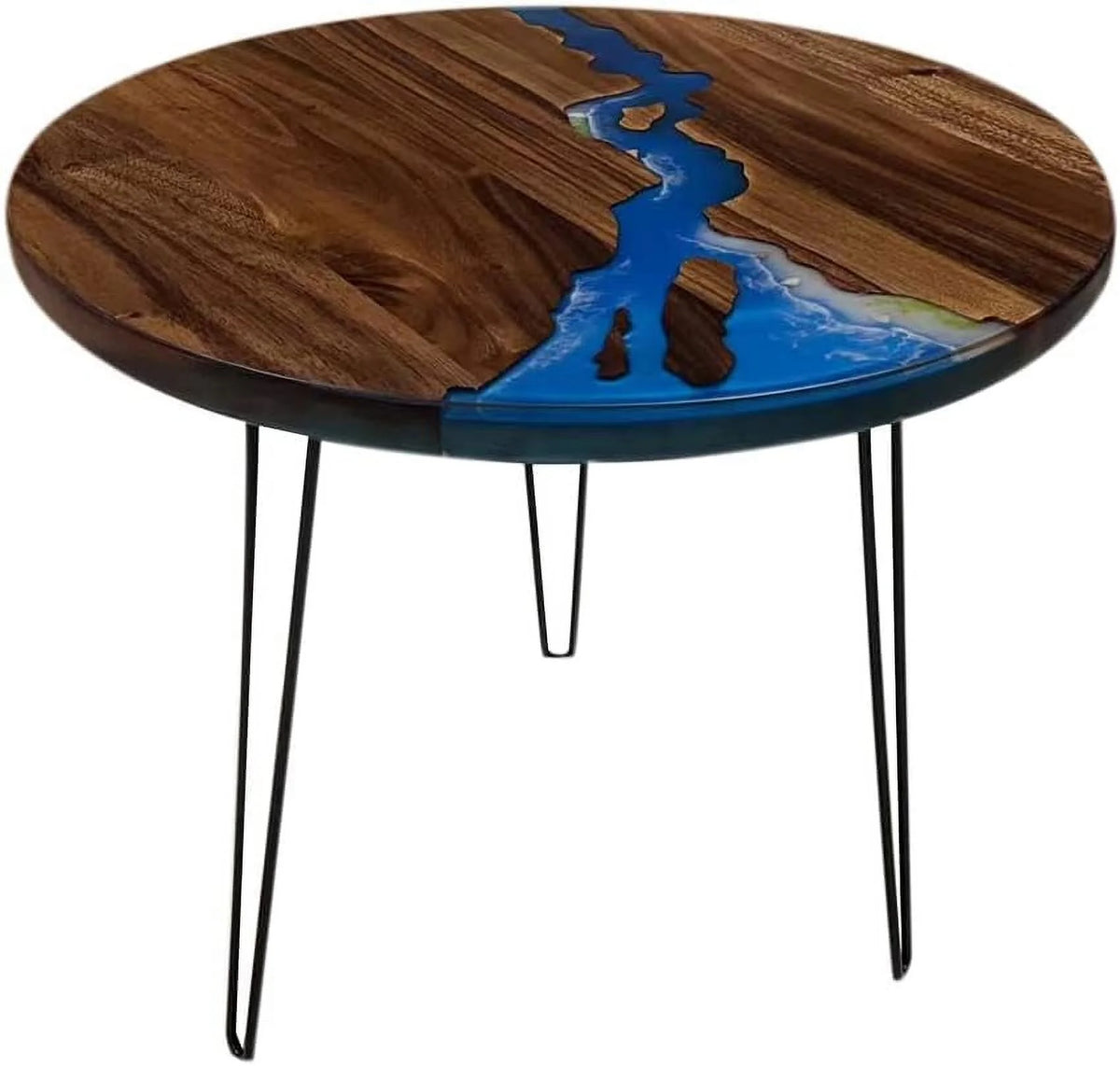 Round Teak Wood Resin Coffee Table B45759
