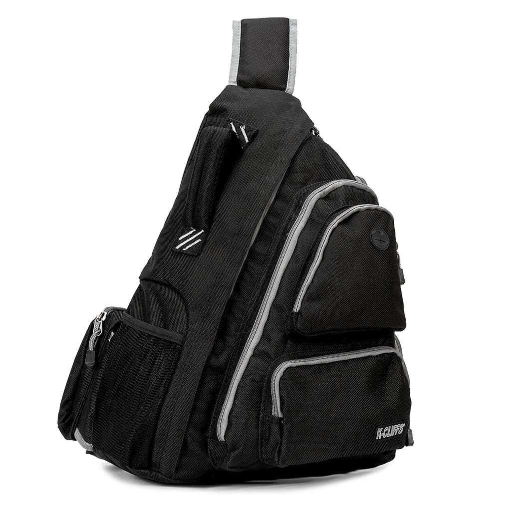 Black Polyester Sling Backpack W424