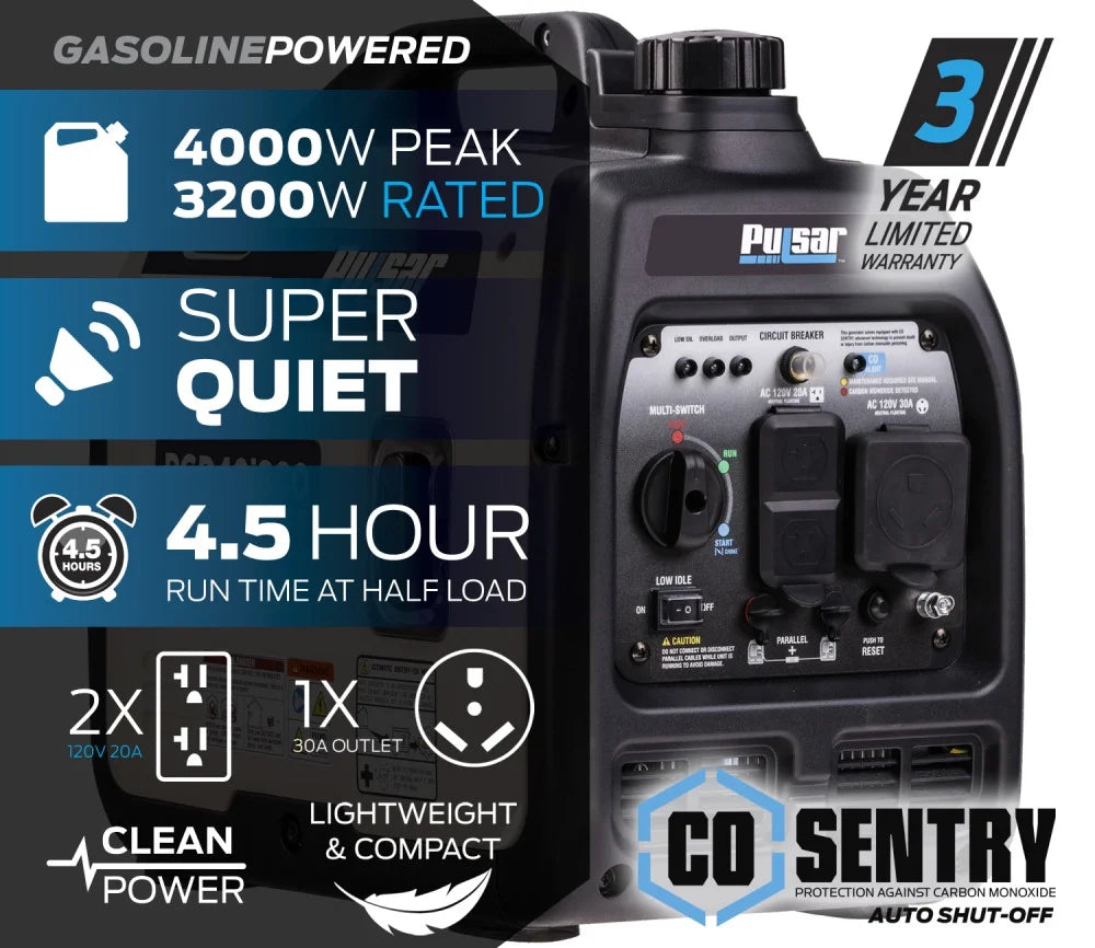 4000-Watt Super Quiet Gas Powered Inverter Generator B69085