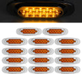 14Pcs 6.5" Inch Amber LED Side Marker Lights Surface Mount Turn Signals 12V Pack of 2 Z8729