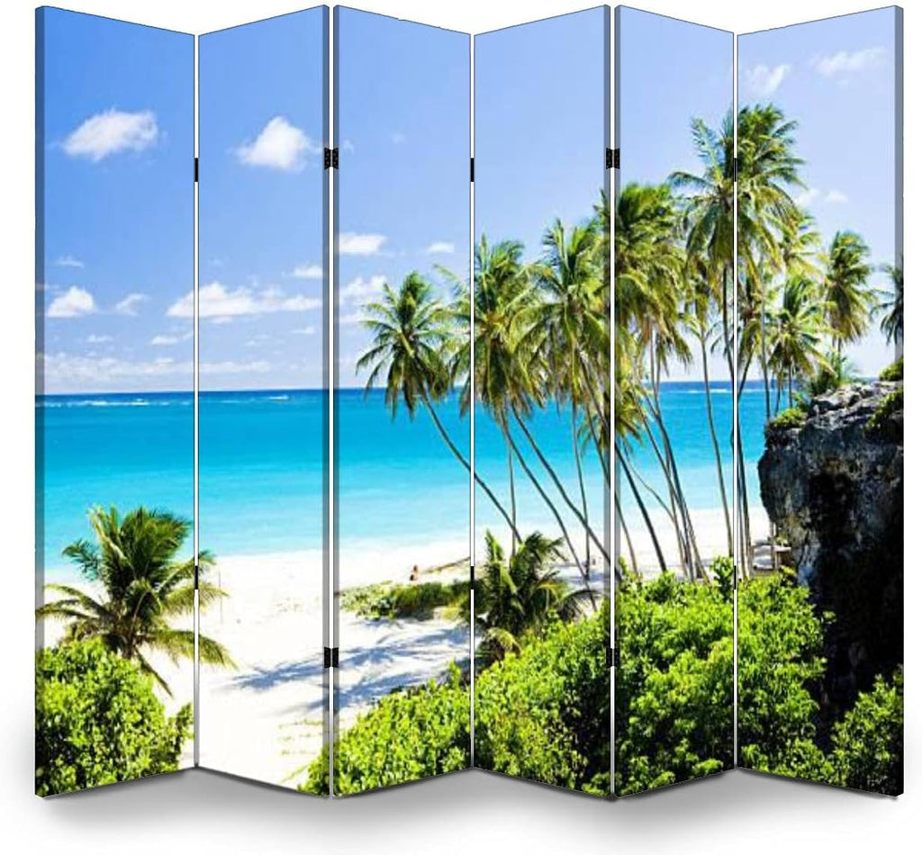 6 Panels Folding Canvas Screen Divider N7753