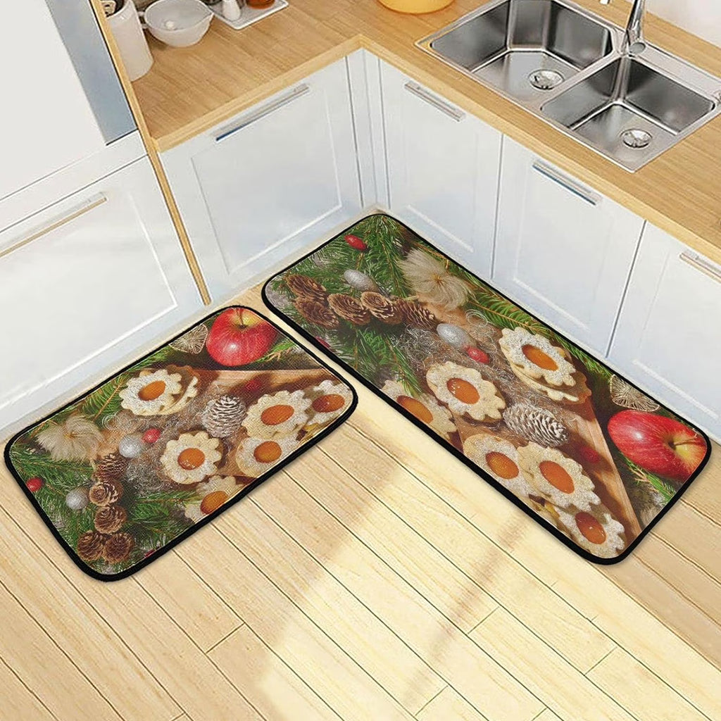 Gingersnap Kitchen Mats Set of 2 Non Slip Anti Fatigue Floor Runner Rug E440