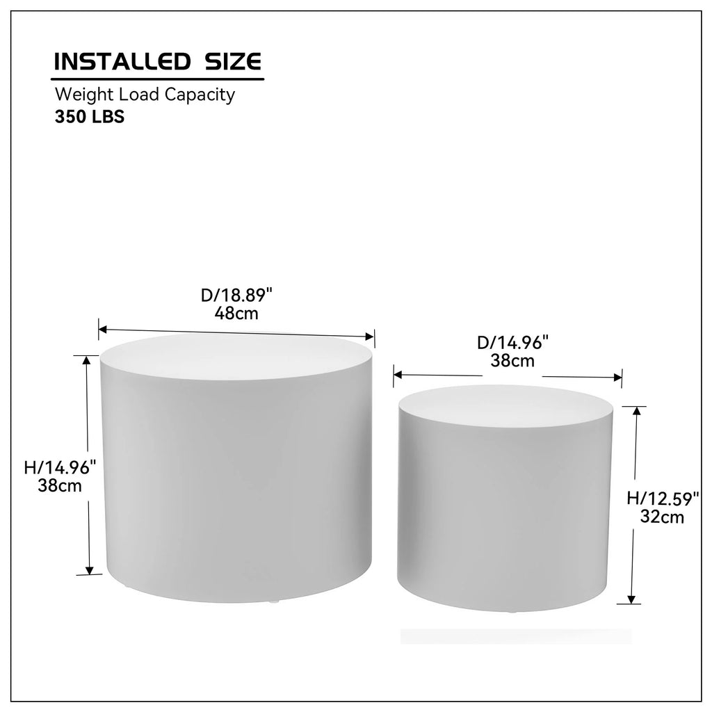 Set of 2 MDF Side Table Coffee Table End Table Nesting Table H53813