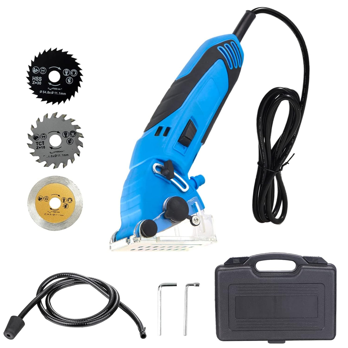 400W Compact Circular Saw Set with 3 Carbide Tipped Blade, Tool Box, Gloves O175311