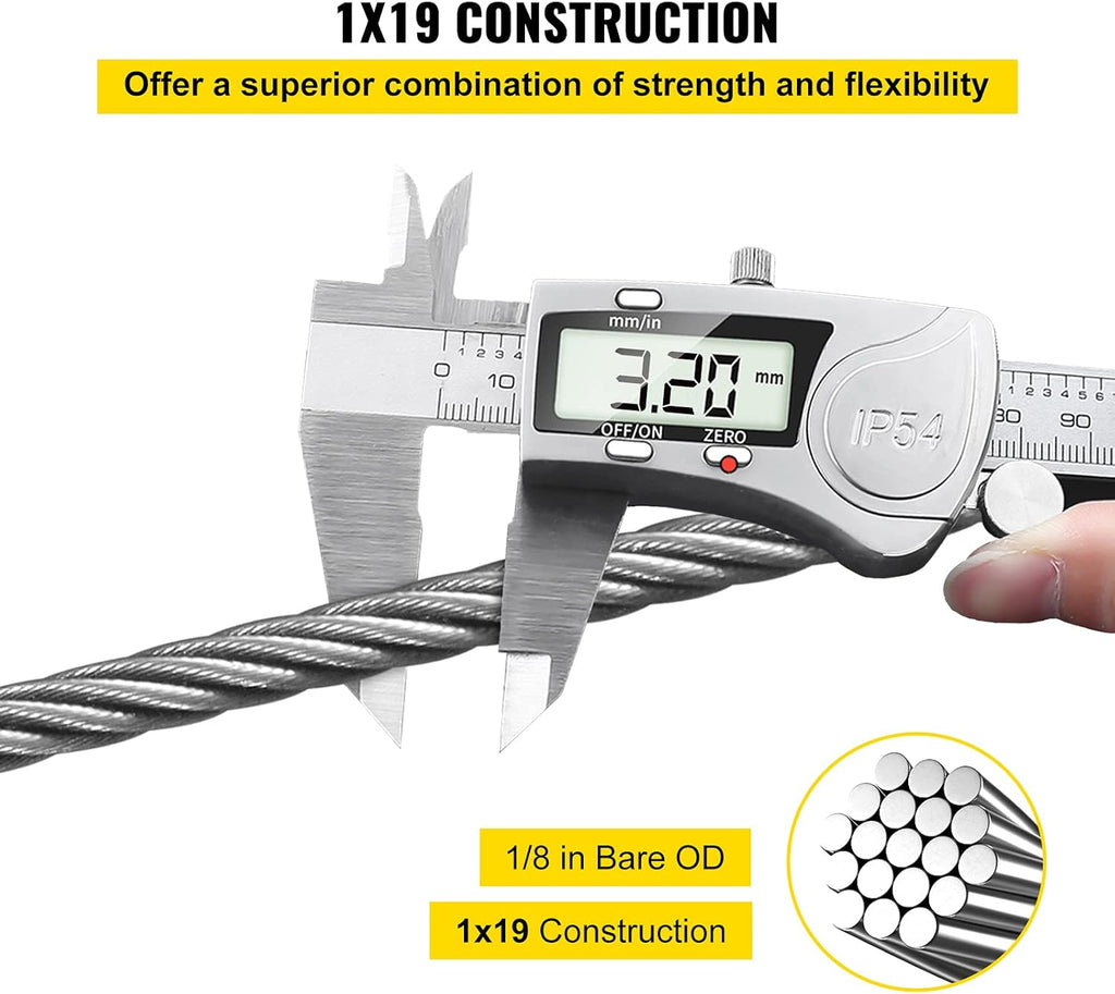 Stainless Steel 1/8 x 1000ft Braided Aircraft Cable O276896