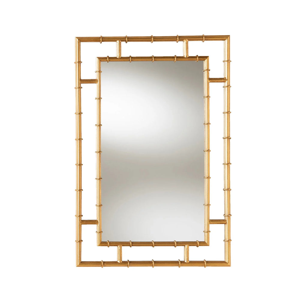 Gold Finished Bamboo Accent Wall Mirror J82869