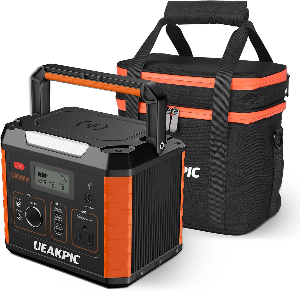 330W Portable Power Station, 288.6Wh/78000mAh Solar Powered Generator with AC/DC/USB/PD60W Type-C Ports/Wireless Charger/Flashlight K63513