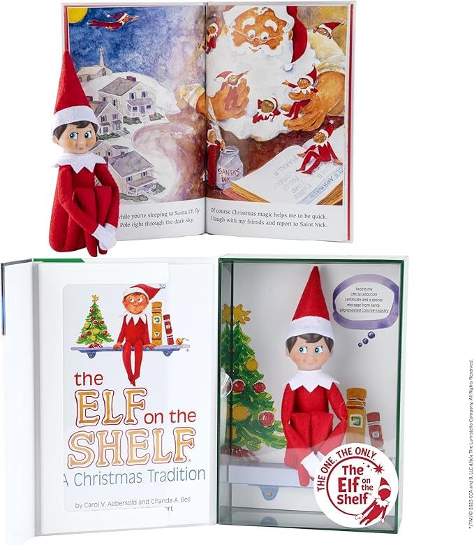 Spanish Language Book & Blue-Eyed Boy Scout Elf T436