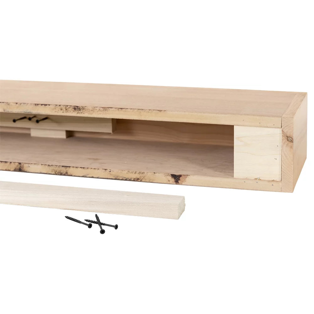 60 inch Floating Alder Wood Fireplace Mantel Shelf S8581
