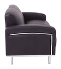 Bonded Leather Love Seat with Chrome Accents Z216