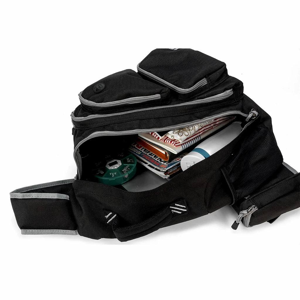 Black Polyester Sling Backpack W424